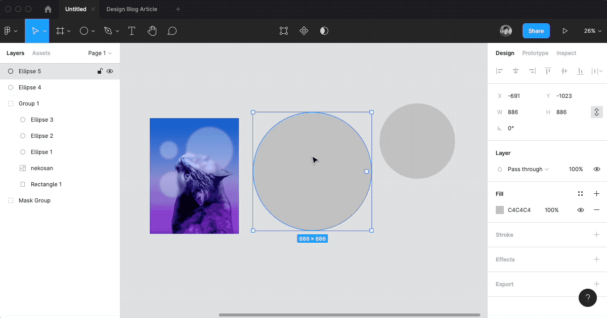 マスクレイヤーの順序を変更するデモ
